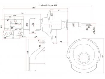 Стойка передняя LH SAT Honda Stream 1 RN1,RN3  дорестайлинг (2000-2004) ()