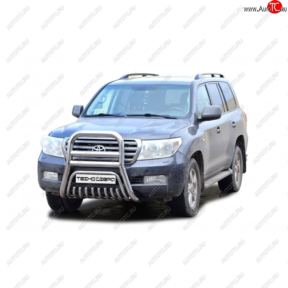 14 999 р. Передок крашенная d63.5, Техно Сфера Toyota Land Cruiser 200 дорестайлинг (2007-2012) (Черный матовый)  с доставкой в г. Тольятти