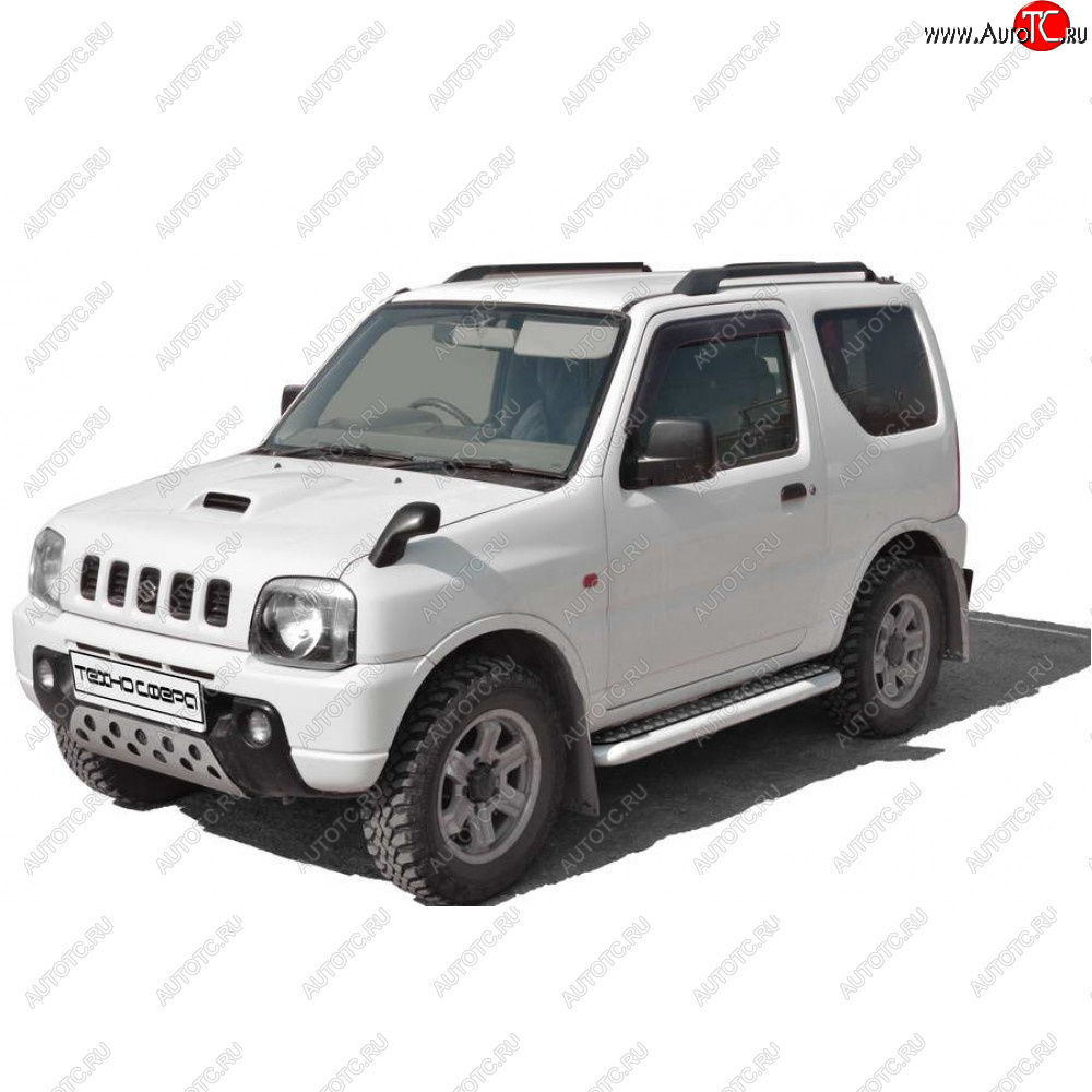 10 799 р. Защита порогов с алюминиевым листом крашенная d63.5, Техно Сфера  Suzuki Jimny ( JB23/JB43,  JB64) - Jimny Sierra  JB74 (Черный матовый)  с доставкой в г. Тольятти