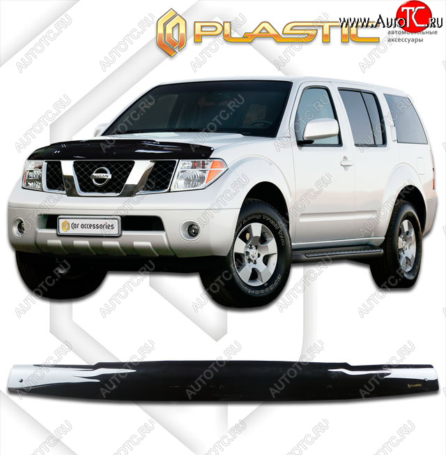 2 049 р. Дефлектор капота CA-Plastic  Nissan Terrano2  R20 (1999-2006) 2-ой рестайлинг (серия Classic черный)  с доставкой в г. Тольятти