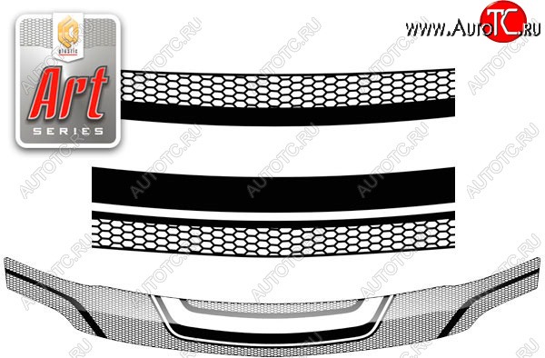 2 289 р. Дефлектор капота CA-Plastic  Renault Logan  1 (2004-2010) дорестайлинг (Серия Art белая)  с доставкой в г. Тольятти