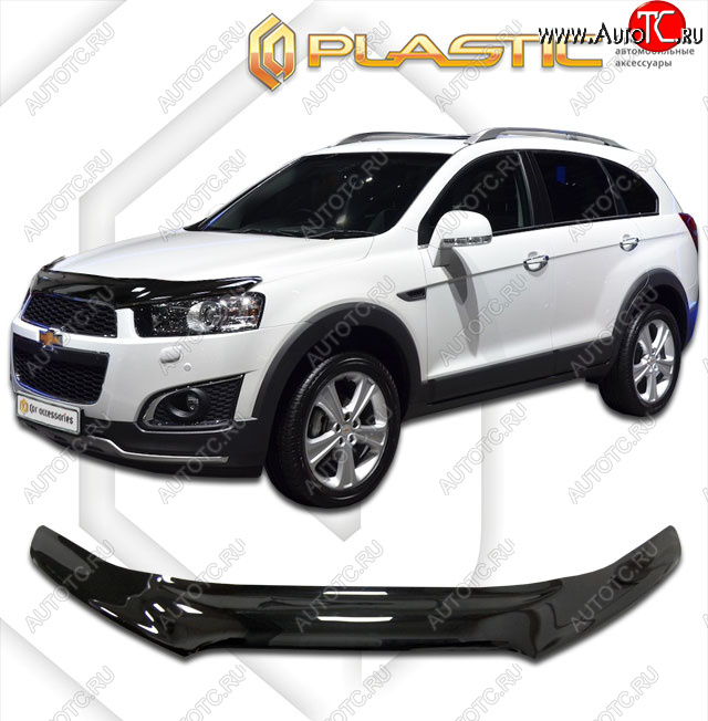 2 199 р. Дефлектор капота (exclusive) CA-Plastic  Chevrolet Captiva (2011-2013) 1-ый рестайлинг (Classic черный)  с доставкой в г. Тольятти