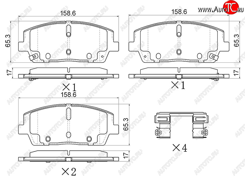 1 699 р. Колодки тормозные передние FR-FL SAT  KIA Sorento UM/Prime дорестайлинг (2014-2018)  с доставкой в г. Тольятти