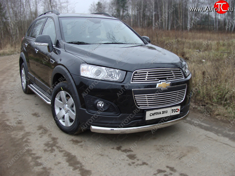 17 749 р. Защита переднего бампера овальная 75х42 мм ТСС тюнинг  Chevrolet Captiva (2013-2016) 2-ой рестайлинг (нержавейка)  с доставкой в г. Тольятти