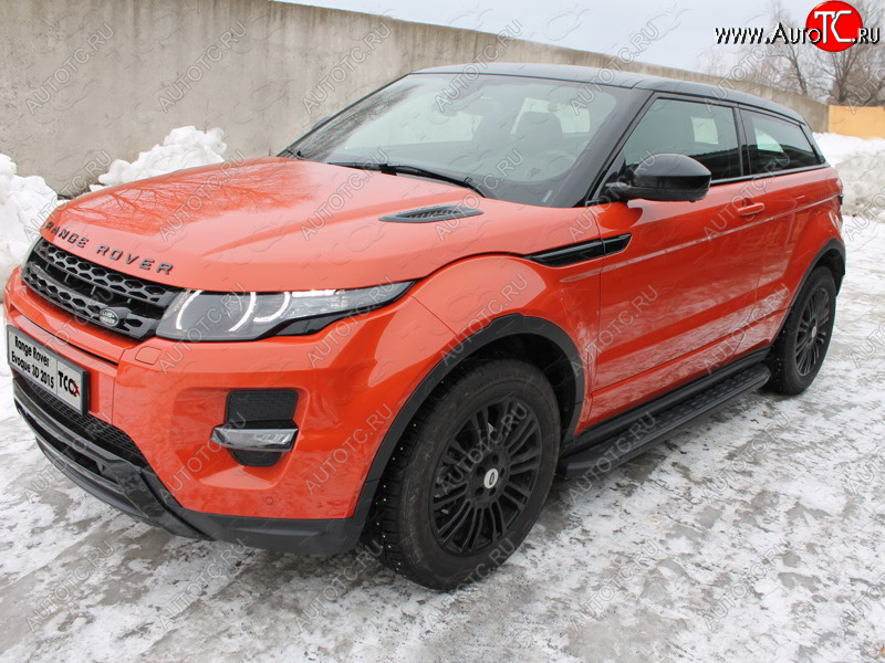 1 000 000 р. Пороги алюминиевые с пластиковой накладкой ТСС Тюнинг  Land Rover Range Rover Evoque  1 L538 (2015-2018) рестайлинг 5 дв. (карбон черные)  с доставкой в г. Тольятти