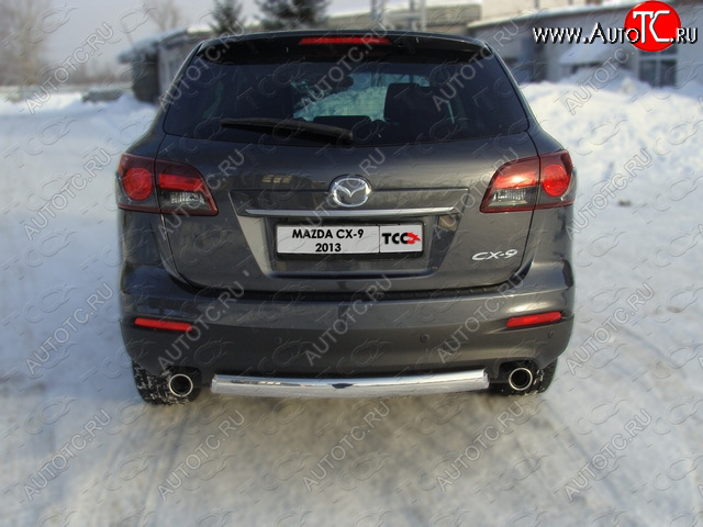 15 999 р. Защита задняя овальная 75х42 мм, ТСС Тюнинг  Mazda CX-9 ( TB,  TC) (2012-2025) 2-ой рестайлинг, дорестайлинг  с доставкой в г. Тольятти