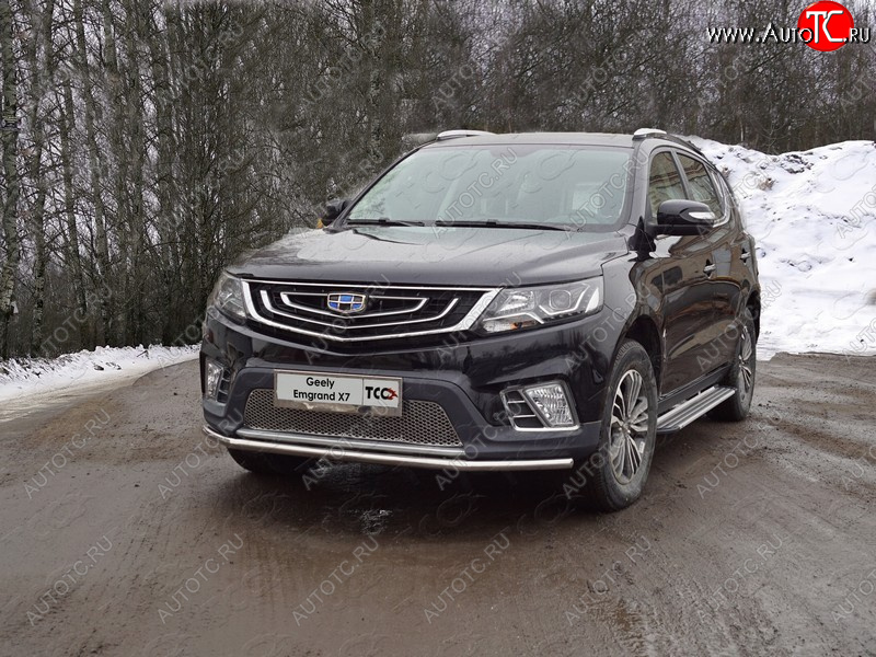 5 299 р. Рамка гос. номера ТСС Тюнинг  Geely Emgrand X7 (2019-2021) 2-ой рестайлинг (нержавейка)  с доставкой в г. Тольятти