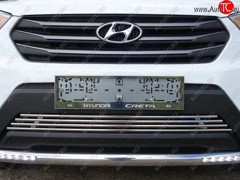 6 449 р. Рамка гос. номера ТСС Тюнинг  Hyundai Creta  GS (2015-2019) дорестайлинг (нержавейка)  с доставкой в г. Тольятти