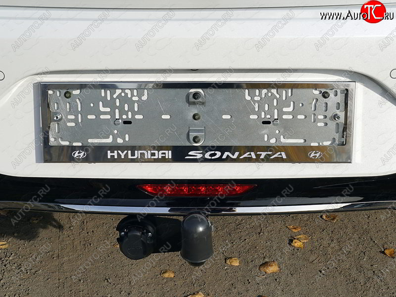 6 449 р. Рамка гос. номера ТСС Тюнинг  Hyundai Sonata  DN8 (2019-2022) (нержавейка)  с доставкой в г. Тольятти