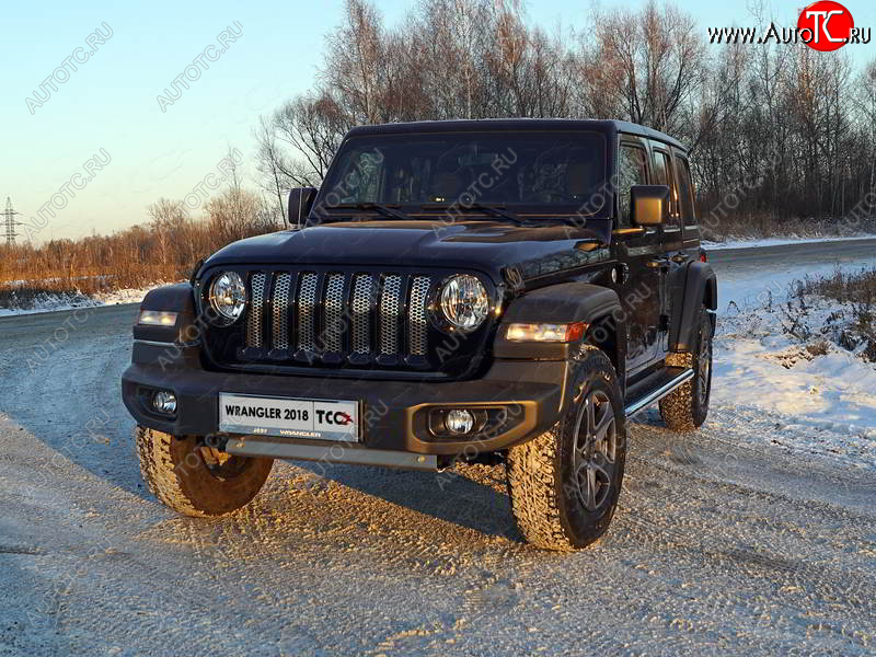 6 449 р. Рамка гос. номера (5 дв.) ТСС Тюнинг Jeep Wrangler JL (2018-2024) (нержавейка)  с доставкой в г. Тольятти