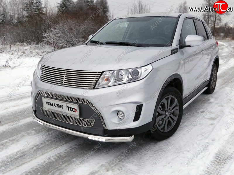 4 399 р. Рамка гос. номера ТСС Тюнинг  Suzuki Vitara  LY (2015-2019) дорестайлинг (нержавейка)  с доставкой в г. Тольятти