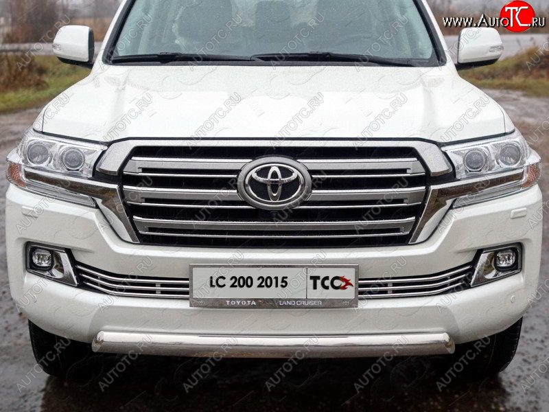 6 449 р. Рамка гос. номера ТСС Тюнинг  Toyota Land Cruiser  200 (2015-2021) 2-ой рестайлинг (нержавейка)  с доставкой в г. Тольятти