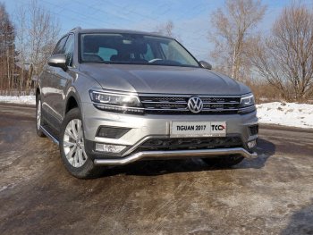 Рамка гос. номера ТСС Тюнинг Volkswagen (Волксваген) Tiguan (Тигуан)  Mk2 (2016-2020) Mk2 дорестайлинг  (нержавейка)