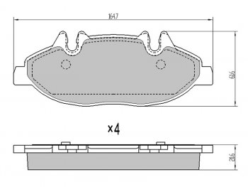 Колодки тормозные перед FR-FL SAT Mercedes-Benz Vito W639 дорестайлинг (2003-2010)