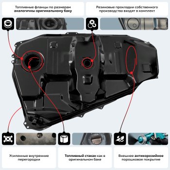 20 949 р. Топливный бак ORKA Toyota Corolla Verso AR10 (2004-2009) (стальной (антикоррозия))  с доставкой в г. Тольятти. Увеличить фотографию 18