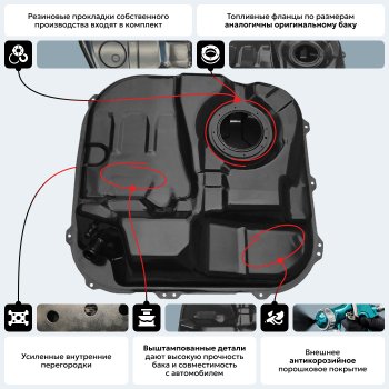 9 999 р. Топливный бак (645х690х245), (Дизель + Бензин), (антикоррозия) сталь ORKA    с доставкой в г. Тольятти. Увеличить фотографию 17