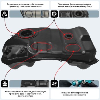 23 449 р. Топливный бак стальной (антикоррозия) Peugeot 4007 (2007-2012)  с доставкой в г. Тольятти. Увеличить фотографию 18