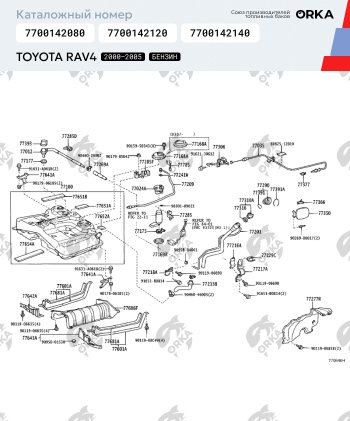 31 599 р. Топливный бак Бензин ORKA Toyota RAV4 CA20 3 дв. дорестайлинг (2000-2003) (антикоррозия)  с доставкой в г. Тольятти. Увеличить фотографию 19