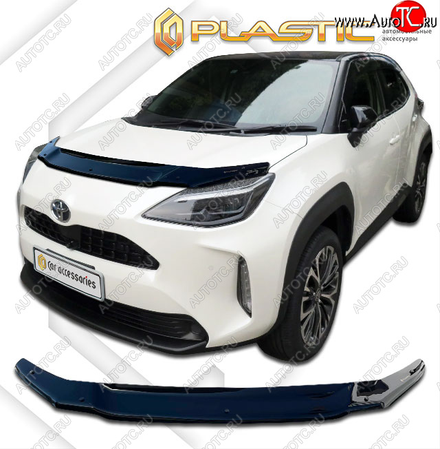 2 049 р. Дефлектор капота CA-Plastic  Toyota Yaris  XP210 (2020-2025) хэтчбэк 5 дв. дорестайлинг (Classic черный)  с доставкой в г. Тольятти