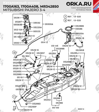 29 599 р. Пластиковый топливный бак (ДИЗЕЛЬ) 80 л. NEW BAK Mitsubishi Pajero 3 V70 дорестайлинг (1999-2003)  с доставкой в г. Тольятти. Увеличить фотографию 10