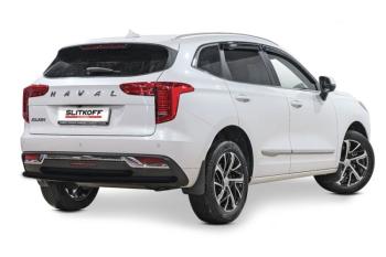 Защита заднего бампера d42+d42 двойная (2WD) Slitkoff Haval (Хавал) Jolion (джолион) (2020-2024) дорестайлинг