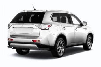 8 999 р. Защита заднего бампера уголки d57 Slitkoff  Mitsubishi Outlander  GF (2015-2018) 2-ой рестайлинг (нержавейка с полимерным покрытием в цвет черный)  с доставкой в г. Тольятти. Увеличить фотографию 1