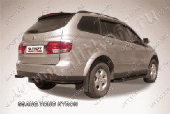 7 699 р. Защита заднего бампера уголки d57 Slitkoff  SSANGYONG Kyron (2007-2016) рестайлинг (нержавейка с полимерным покрытием в цвет черный)  с доставкой в г. Тольятти