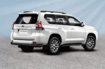 Защита заднего бампера d76+d42 двойная Slitkoff Toyota Land Cruiser Prado J150 2-ой рестайлинг (2017-2020) ()