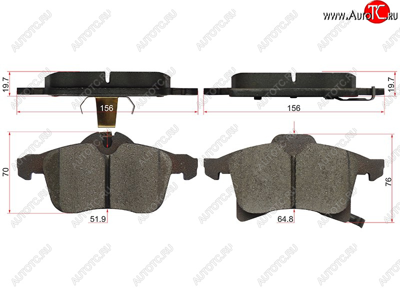 1 589 р. Колодки тормозные перед FR-FL SAT Opel Astra G седан (1998-2005)  с доставкой в г. Тольятти