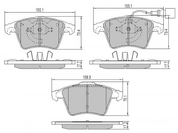 Колодки тормозные перед FL-FR SAT  Volkswagen Transporter T4 рестайлинг (1996-2003)