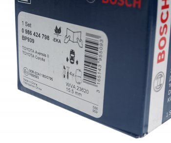 2 489 р. Колодки тормозные задние (4шт.) BOSCH Toyota Avensis T250 седан дорестайлинг (2003-2006)  с доставкой в г. Тольятти. Увеличить фотографию 3