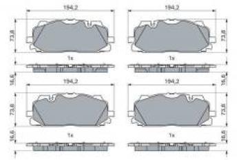 Колодки тормозные передние (4шт.) BOSCH Volkswagen Touareg CR (2018-2024)