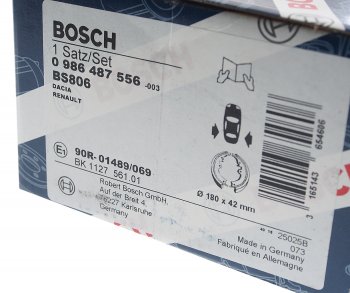 1 849 р. Колодки тормозные задние барабанные (4шт.) BOSCH Renault Logan 2 рестайлинг (2018-2024)  с доставкой в г. Тольятти. Увеличить фотографию 4