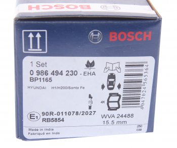 3 189 р. Колодки тормозные задние (4шт.) BOSCH Hyundai Santa Fe CM дорестайлинг (2006-2009)  с доставкой в г. Тольятти. Увеличить фотографию 4