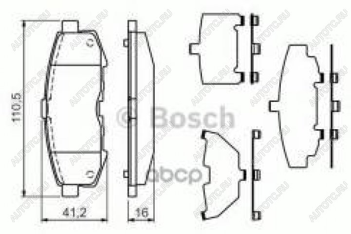 3 199 р. Колодки тормозные задние (4шт.) BOSCH Mazda MPV LY рестайлинг (2008-2016)  с доставкой в г. Тольятти