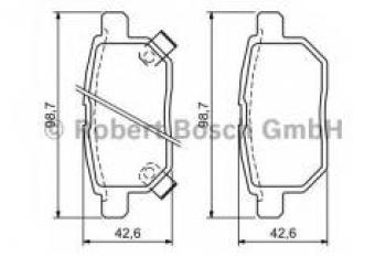 Колодки тормозные задние (4шт.) BOSCH Toyota Auris E150 хэтчбэк 5 дв. дорестайлинг (2006-2010)