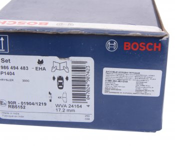 5 499 р. Колодки тормозные передние (4шт.) BOSCH Chrysler 300C LX седан (2004-2011)  с доставкой в г. Тольятти. Увеличить фотографию 4