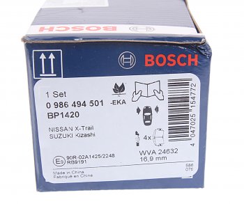 2 259 р. Колодки тормозные передние (4шт.) BOSCH Nissan Qashqai 1 J10 рестайлинг (2010-2013)  с доставкой в г. Тольятти. Увеличить фотографию 4