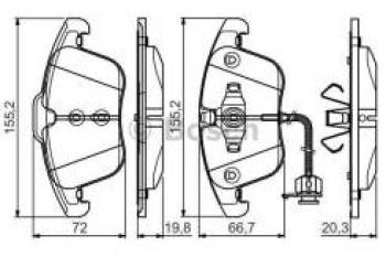 Колодки тормозные передние (4шт.) BOSCH Audi A4 B8 дорестайлинг, универсал (2007-2011)