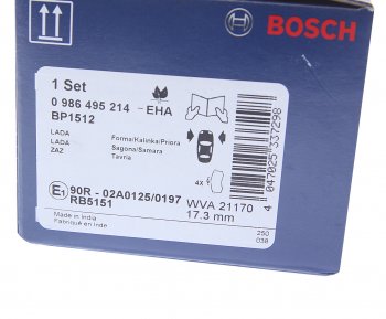 1 539 р. Колодки тормозные передние (4шт.) BOSCH Лада 2108 (1984-2003)  с доставкой в г. Тольятти. Увеличить фотографию 4