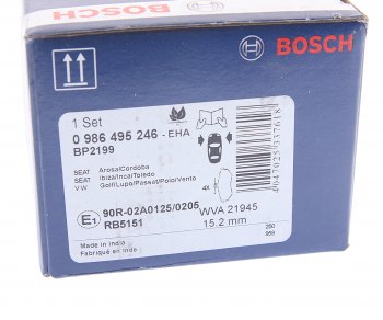 1 559 р. Колодки тормозные передние (4шт.) BOSCH Volkswagen Golf 5 хэтчбэк (2003-2009)  с доставкой в г. Тольятти. Увеличить фотографию 4