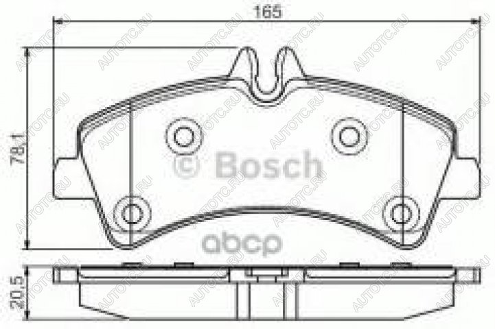 3 099 р. Колодки тормозные задние (4шт.) BOSCH Volkswagen Crafter 1 (2006-2017)  с доставкой в г. Тольятти