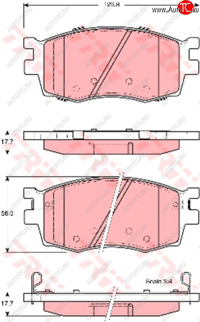 3 999 р. Колодки тормозные передние (4шт.) TRW KIA Rio 2 JB дорестайлинг, хэтчбэк 5 дв. (2005-2009)  с доставкой в г. Тольятти