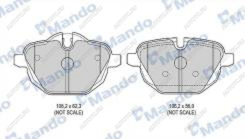 1 559 р. Колодки тормозные задние (4шт.) MANDO BMW X3 F25 рестайлинг (2014-2017)  с доставкой в г. Тольятти