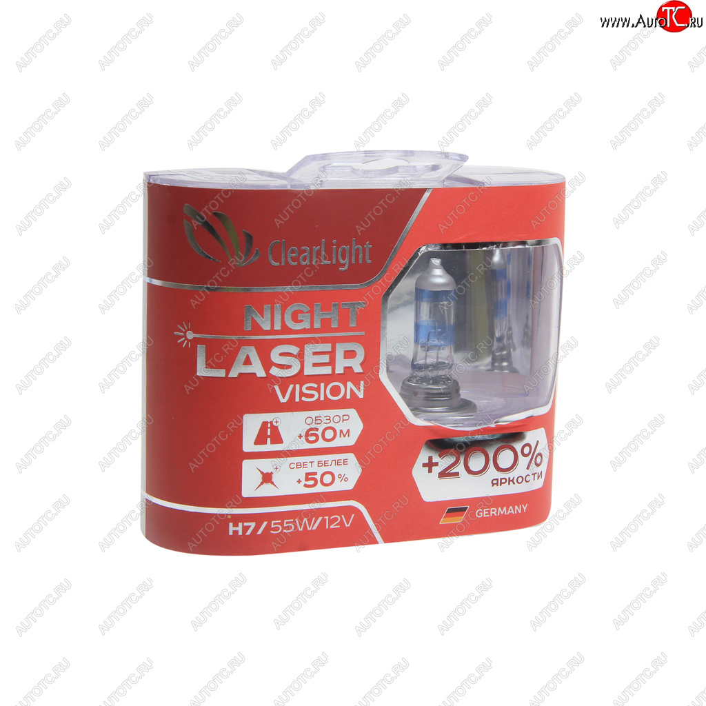 1 059 р. Лампа 12V H7 55W +200% (2шт.) Night Laser Vision CLEARLIGHT Honda Accord 8 CS купе рестайлинг (2010-2012)  с доставкой в г. Тольятти