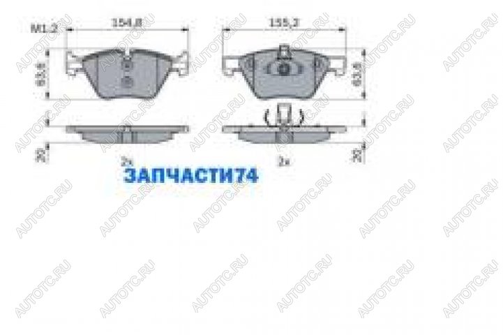 1 999 р. Колодки тормозные передние (4шт.) BOSCH BMW 3 серия E90 седан дорестайлинг (2004-2008)  с доставкой в г. Тольятти