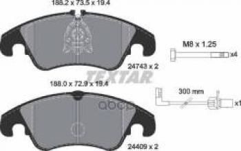 Колодки тормозные передние (4шт.) TEXTAR Audi A4 B8 дорестайлинг, универсал (2007-2011)