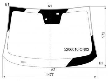 Стекло лобовое (Датчик дождя Молдинг) FUYAO Changan UNI-T дорестайлинг (2020-2023)