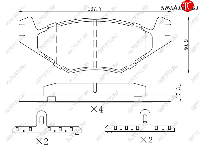 1 299 р. Колодки тормозные перед FL-FR SAT Volkswagen Passat B3 универсал (1988-1993)  с доставкой в г. Тольятти