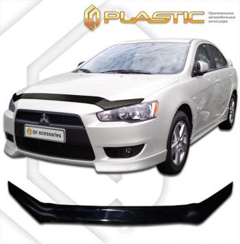 Дефлектор капота CA-Plastic Mitsubishi (Митсубиси) Lancer (Лансер)  10 (2007-2017) 10 седан дорестайлинг, хэтчбэк дорестайлинг, седан рестайлинг, хэтчбек 5 дв рестайлинг